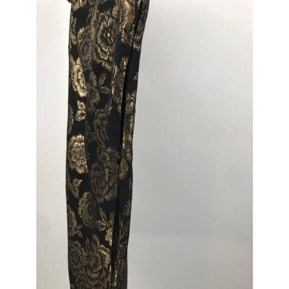 Sam Edelman Black Gold Floral Brocade Cap Sleeve Sheath Dress Size 6 - Picture 6 of 11